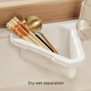 Large <b>Plastic</b> Kitchen Sink Strainer Basket Triangle Food Catcher with Filters for Fruit Household Use for Home Kitchen - Product Image 3