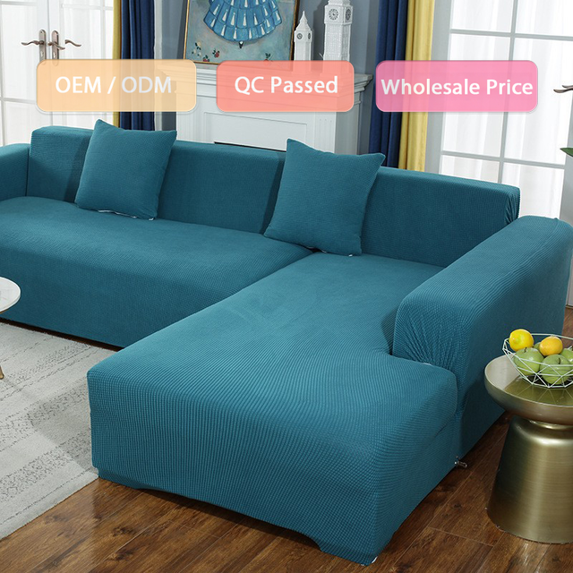Universal 3 Seater L-Shaped Sofa/Couch Cover Slipcover 100% Polyester Non-Slip Modern Stretch Elastic