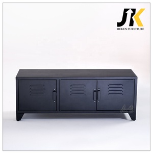 Mobile TV in Metallo dal Design Moderno con Gambe Lunghe, Armadietti Portaoggetti, Console Multimediale per Soggiorno, Camera da Letto, Hotel o Appartamento - Product Image 5