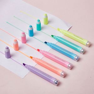 Stylo Marqueur Surligneur Double Pointe Oblique 6 Couleurs Kawaii Personnalisé pour Étudiants et Enfants avec Tampon - Product Image 2