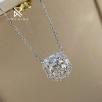 Rochime bijoux de mode Mini collier en diamant unique 925 argent Sterling plaqué rhodium zircon cubique accessoires femmes