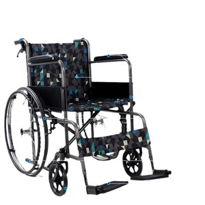 KS Hand Pushed Wheelchair Foldable Manual Mobility <b>Chair</b> For <b>Disabled</b> And Elderly With U Brake And Electroplated Frame - Product Image 1