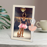 Cadre photo en métal 4x6 pouces, bordure en émail rose tutu, cadre photo avec strass, danseuse de ballet, cadeau souvenir pour les filles, spectacle de danse