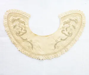 BEADED neckline trim Applique guipure neck lace patch embroidered COTTON lace collar applique sewing applique for dres