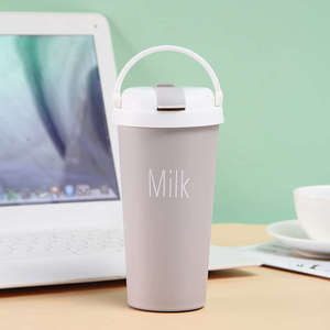 Vaso Térmico Moderno de Acero Inoxidable con Pajita, Capacidad de 450 ml, Antiderrames, para Viajes - Product Image 3