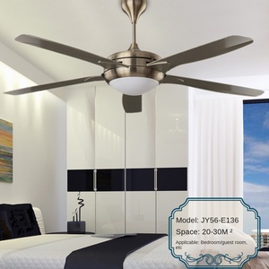 พัดลมเพดาน LED 52นิ้วคุณภาพสูง5ใบพัดรีโมทคอนโทรลสีขาวโมเดิร์น DC มอเตอร์เหล็ก - Product Image 6