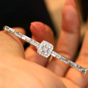 Xinfly New Custom Pure 18k Gold 0.85ct <b>Iced</b> Baguette Diamonds Bracelet Bangle - Product Image 3