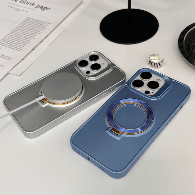 New Wholesale Magnetic Wireless Charging Phone Case for iPHONE 11 12 13 14 15 Pro Max With Metallic Coating Arts