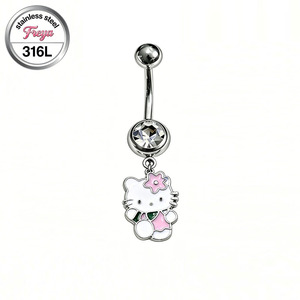 Anillos <span class=keywords><strong>de</strong></span> Ombligo Colgantes Freya <span class=keywords><strong>Kitty</strong></span> para Mujer, Anillo <span class=keywords><strong>de</strong></span> Ombligo Colgante <span class=keywords><strong>de</strong></span> Acero Inoxidable, Joyería Delicada para Piercing Corporal - Product Image 6