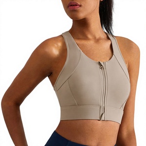 Soutien-gorge de sport long à fermeture éclair, respirant et à séchage rapide, pour femme, directement de l'usine, fabricant OEM, idéal pour l'entraînement et le yoga - Product Image 1
