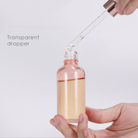 Flacon compte-gouttes d'huile de sérum cosmétique 1OZ 30ml 50ml 100ml Flacon compte-gouttes d'huile essentielle en verre transparent rose