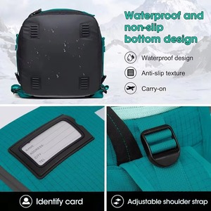 Sac à dos de voyage gratuit pour femme ou homme, sac à bottes de ski avec accessoires pour casque de ski/skis et snowboard, 50L - Product Image 5