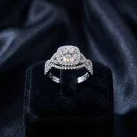 Ensemble de bagues de fiançailles et de mariage en moissanite de luxe Moyu Jewelry - Argent sterling 925, bijoux de mariée en moissanite pour femmes