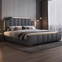 Nouveau Lit Double King Size en Cuir avec Rangement Intégré, Design Moderne et Luxueux pour Chambre à Coucher 2026 (Collection 2025)