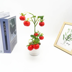Bonsái Artificial de Caqui Paulon de 26 cm de Alto, Rojo, Planta Decorativa para Interiores - Product Image 2