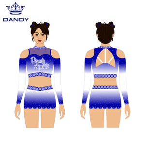 Concours personnalisé mode manches longues pom-pom girl école uniforme culture hauts jeunesse <span class=keywords><strong>jupe</strong></span> vêtements de danse - Product Image 4