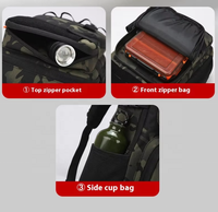 Nouveauté Sac à dos tactique camouflage pour homme Multifonctionnel Sacs de sport de pêche en plein air Doublure en polyester Fermeture éclair Mode