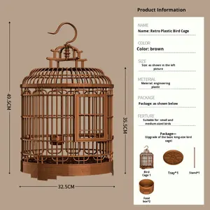 Mewah Ramah Lingkungan plastik Retro kandang burung Peony Budgie mutiara ukuran disesuaikan untuk penggunaan rumah tangga persediaan hewan kecil - Product Image 5