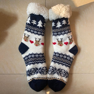 Women's Christmas Fluffy Knitted Plaid Print Crew <strong>Socks</strong> Thick Sherpa Fleece Acrylic Winter <strong>Warm</strong> Floor <strong>Socks</strong> Anti-Slip Body Cuff - Product Image 6