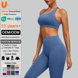 Custom Logo Solid Plus Size High Waist <strong>Yoga</strong> Bra &amp; Waterproof Leggings 2-Piece Set-OEM Wholesale <strong>Activewear</strong> Quick Dry Seamless - Product Image 1