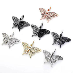 2023ใหม่ฮิปฮอปชุบทองสีเงินจี้ <span class=keywords><strong>Cz</strong></span> จี้สร้อยคอผีเสื้อสำหรับผู้หญิง - Product Image 5