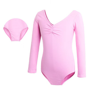 <span class=keywords><strong>Justaucorps</strong></span> de danse personnalisé différentes couleurs tricoté 95% bambou 5% Spandex bouton fermé entrejambe petite fille - Product Image 2
