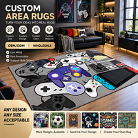 Maßgefertigter Gaming-Teppich mit Gamecontroller-Design, Weicher Polyester Rutschfester Teppich für Schlafzimmer und Spielzimmer, OEM Großhandel