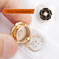 Cubrebotones de cristal para mujer, botón a presión, joyería, ropa, botones, gemelos, camisa