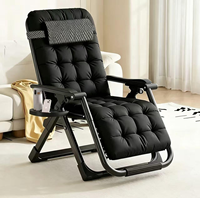 Fauteuil inclinable portable en acier inoxydable épaissi, moderne et durable, avec repose-pieds, chaise lune à réglage multi-positions, en tissu Oxford, pour chambre et jardin