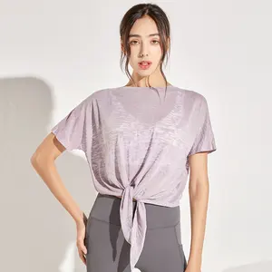 China High quality women simple yoga wear regular fit crop tieback