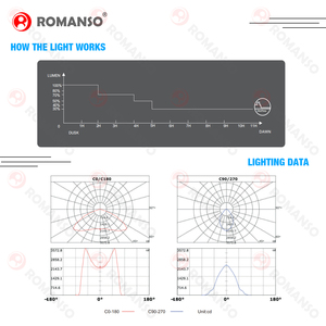 Romanso 60 °   90 °   120 °   Lámparas Solares LED Profesionales para Exteriores, Impermeables IP65, 160LM/W, con Certificación CE y ROHS - Product Image 5