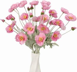 Flores Artificiales de Amapola de Seda de Alta Calidad con 4 Cabezas, Decoración para el Hogar, Navidad, Año Nuevo Chino, Alta Simulación, Larga Duración - Product Image 1