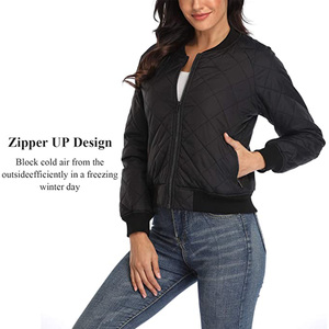Chaqueta de bombardero raglán acolchada de manga larga con cremallera para mujer personalizable, de cuero vaquero, desmontable, transpirable, impermeable, talla de invierno - Product Image 5