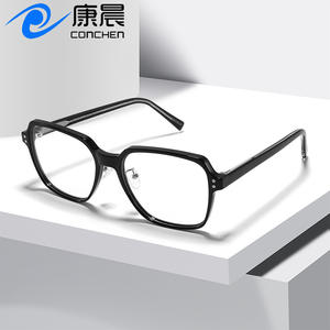 Nuevas monturas de gafas cuadradas TR de marco completo con patillas de acetato, anti-UV, unisex, para rostros grandes, lentes lisas 8921, origen Wenzhou - Product Image 5