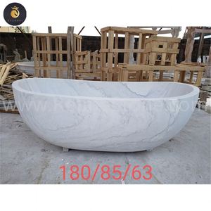 Baignoire en marbre massif sculptée à la main de conception personnalisée en gros - Product Image 4