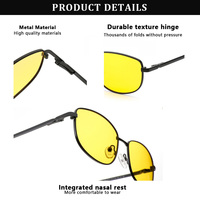 Lunettes de soleil polarisées Sunray, échantillon en petite série, personnalisées, rectangulaires, en métal doré, légères, durables, unisexes, TAC UV400