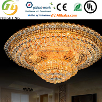 Lustre suspendu au plafond LED traditionnel de luxe en or sur mesure JYLighting, grand modèle, avec cristaux K9 pour hall d'hôtel/villa européen