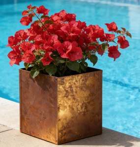 Thickened Steel Plate Weathering Steel Planter Box, Outdoor <strong>Garden</strong> <strong>Planting</strong> <strong>Trough</strong>, High Load-bearing &amp; Non-deformable - Product Image 3