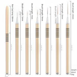 Ensemble de pinceaux pour nail art 5mm 7mm 9mm 11mm 20mm, stylos fins pour dessin, pour vernis gel - Product Image 6