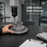 Rotor de pompe turbomoléculaire en aluminium usiné CNC 5 axes, impeller de pompe à vide personnalisé avec pales incurvées complexes