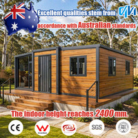 Maison conteneur préfabriquée en acier de 20 pieds ou 40 pieds, prête à l'emploi, norme australienne, avec salle de bain, extensible