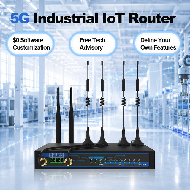 Industrial 5G Router Low Latency 5G NR Cellular Gateway With Dual SIM Slot Gigabit Ports for Telemedicine System