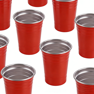 Bouteille d'eau isotherme en acier inoxydable grande capacité, prix bas, personnalisable, vente en gros, couleur rouge ping-pong, tasse à bière 12oz, tasses à bière (pintes) - Product Image 1