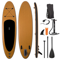 Planche de surf gonflable en bois 2023 en stock avec sac à dos, pompe et pagaie pour toutes les utilisations