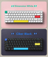 Clavier mécanique portable mini 65 % à profil bas, silencieux, sans fil, programmable, inclinaison réglable, touches PBT, rétroéclairage LED, Bluetooth