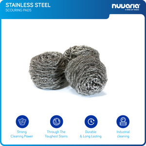 Spugne abrasive in acciaio inox per la pulizia intensiva della cucina, spugne metalliche resistenti alla ruggine - Product Image 1
