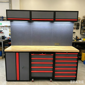 Armoire à outils en acier mobile multifonctionnelle avec plan de travail en bois, chariot à outils en métal à 15 tiroirs, 72 pouces, 1830*460*1800MM, pour <span class=keywords><strong>garage</strong></span> - Product Image 4