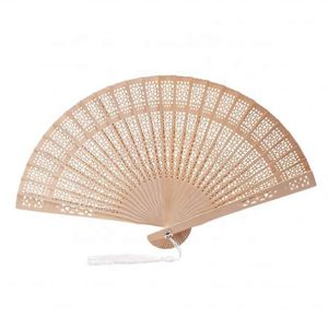 Venta al por Mayor de Recuerdos de Boda Personalizados, Abanicos de Madera de Sándalo Personalizados para Invitados, en Stock - Product Image 4