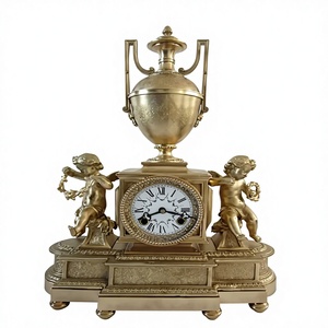 Reloj <span class=keywords><strong>de</strong></span> Repisa <span class=keywords><strong>de</strong></span> Estilo Antiguo Europeo, Chapado en Oro, con Figura <span class=keywords><strong>de</strong></span> Hinojo <span class=keywords><strong>de</strong></span> la Abundancia - Product Image 1