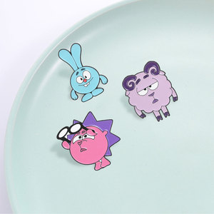 Set de Broches Metálicos de Dibujos Animados, Coloridos y Atrevidos, con Figuras de Animales y Humanoides, con Contornos Brillantes y Audaces, para Aficionados Alternativos - Product Image 3